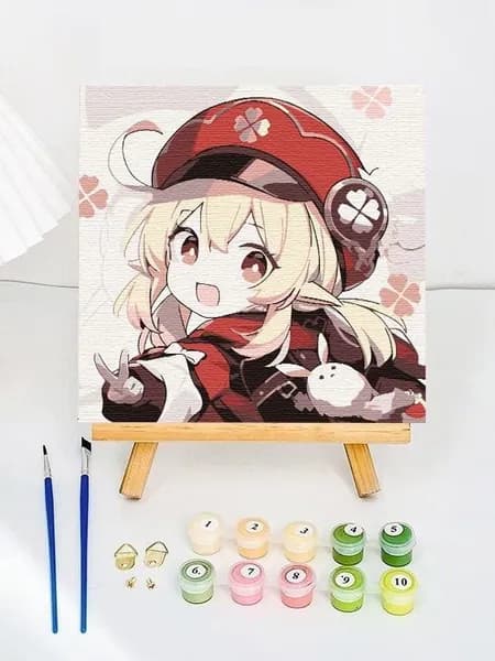Картина по номерам,Геншин Импакт Кли / Klee Genshin Impact,Декоративная роспись 20x20см