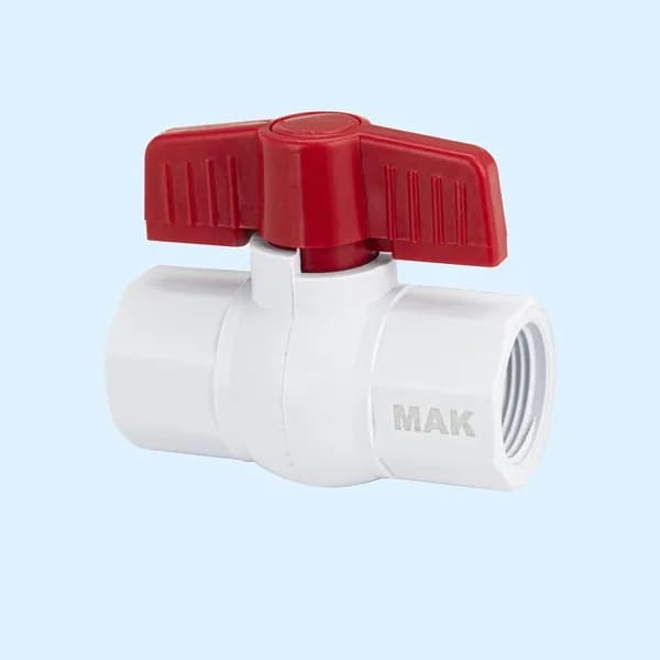 Кран шаровый резьбовой 3/4" м/м из АБС - пластика, МАК, Белый (1 шт.)