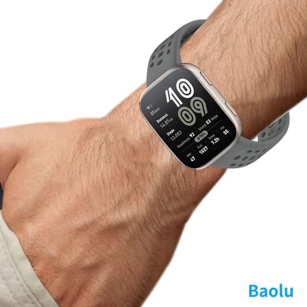 Силиконовый ремешок для умных часов Amazfit Bip Max и BiP6, 22 мм, цвет тёмно-серый , с быстросъёмным креплением