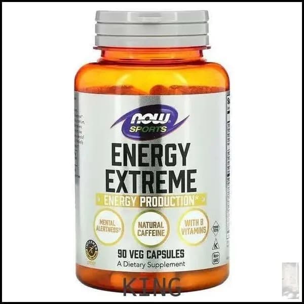 NOW Foods, Sports, Energy Extreme, препарат для поддержки физической и умственной активности, 90 растительных капсул KING