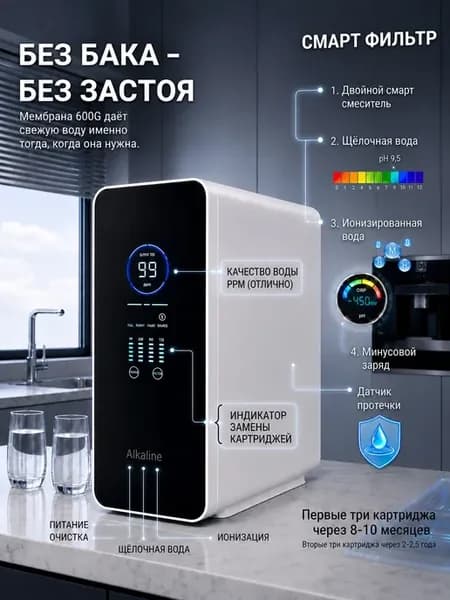 Фильтр для воды под мойку с краном с Минерализатором