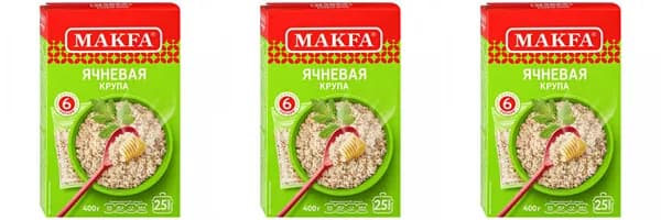 Makfa Крупа ячневая, 6 пакетов, 400 г, 3 уп