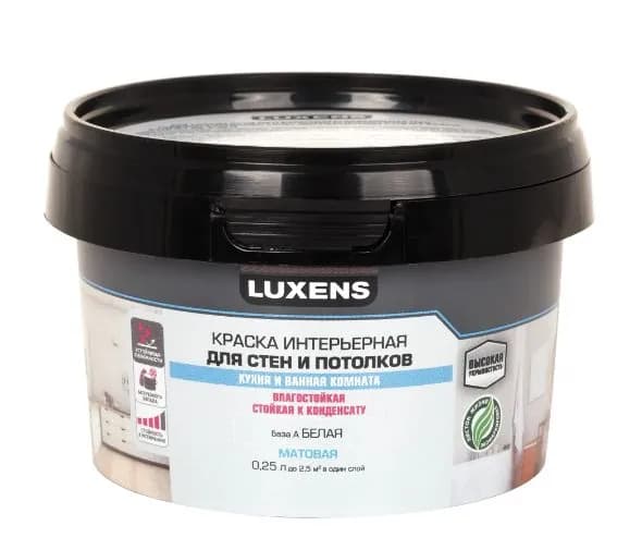 Краска для стен и потолков в кухне и ванной Luxens А 0,25 л цвет белый