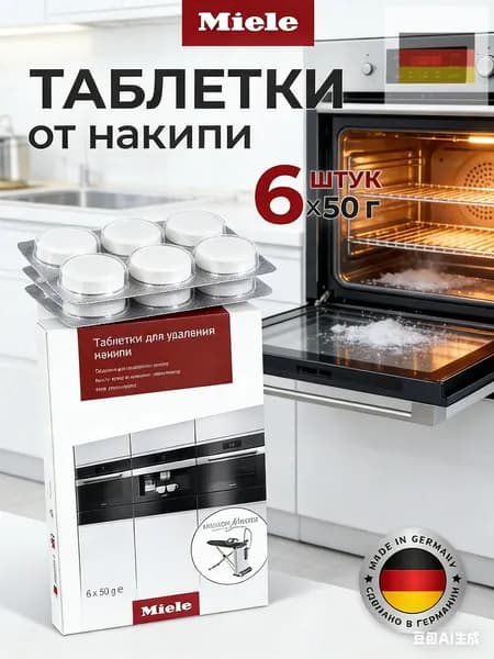 Таблетки Miele для удаления накипи для кофемашин, плит/духовок, пароварок не под давлением, гладильных систем