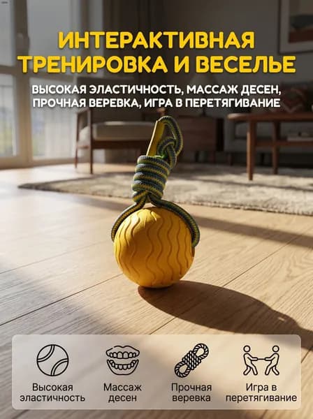 Мяч для собак из EVA с канатом