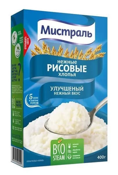 Мистраль Хлопья Рисовые Нежные, 400 г/