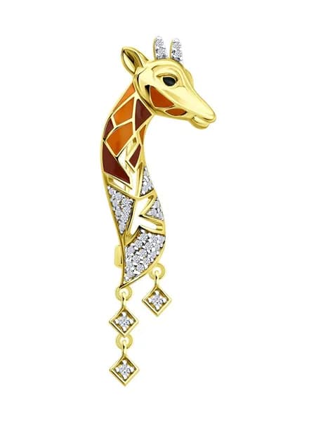 Diamant, Брошь из золочёного серебра с фианитами, 93-140-00065-1, декоративные, 925 проба