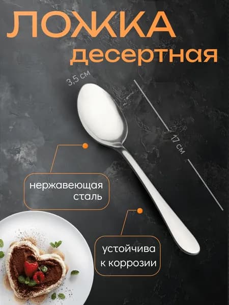 Катунь Ложка десертная Ложка 1 предм. серый металлик, светло-серый