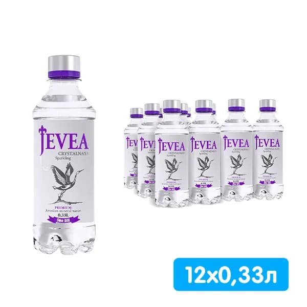 Вода JEVEA Premium газированная /пэт/ 0,33л*12