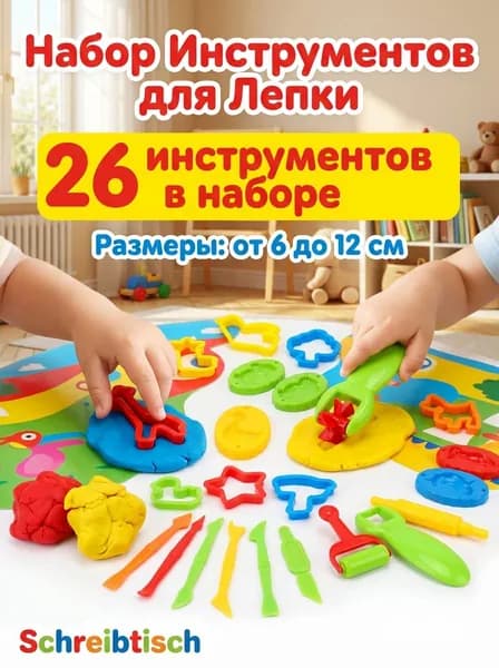 набор инструментов для приготовления глиняного теста из 26 кусочков, детская пластиковая форма