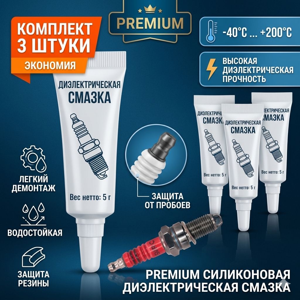 Смазка автомобильная Силиконовая, 3 шт.