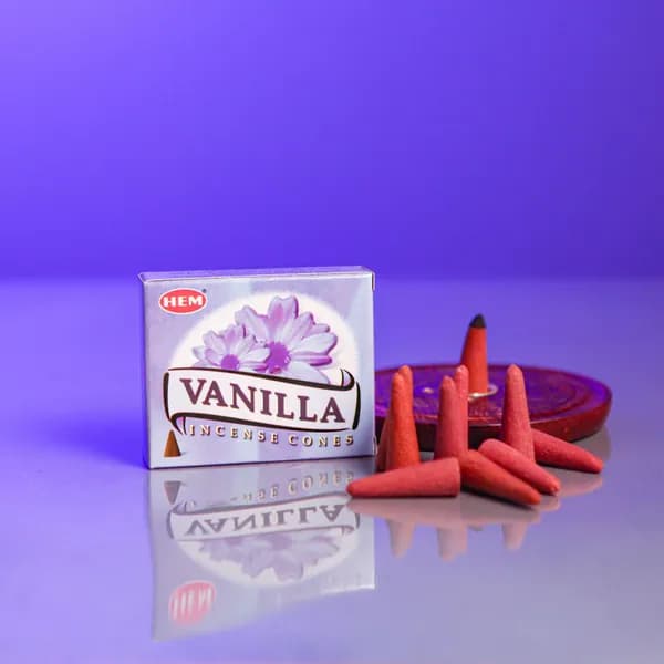 Благовония конусы HEM VANILLA (Ваниль), 10 шт
