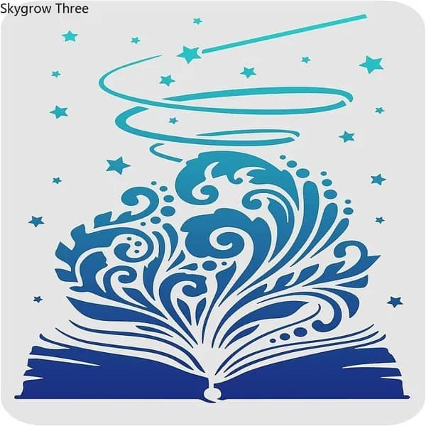 1 шт. трафарет для украшения "Волшебная книга" 29,7 x 21 см, большой многоразовый майларовый шаблон для рисования на деревянных табличках и мелках