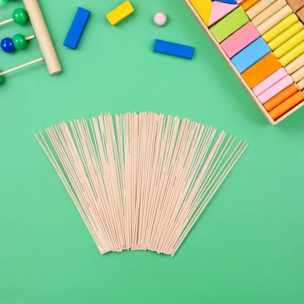 100 Штук Деревянных Палочек для Ремесла, Натуральные, Для Дети и DIY Проектов