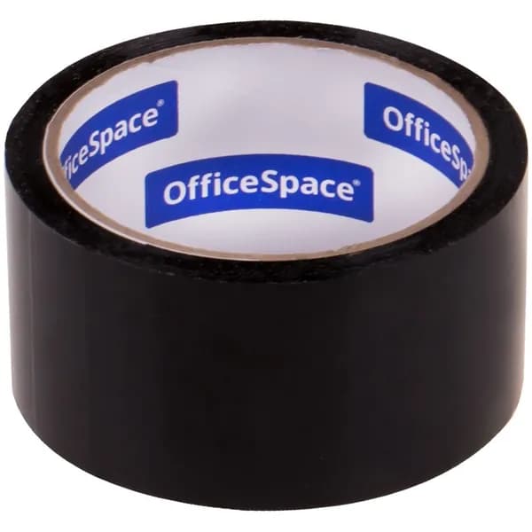 Клейкая лента упаковочная OfficeSpace 48 ммх40 м, 45 мкм, черная (КЛ_18878)