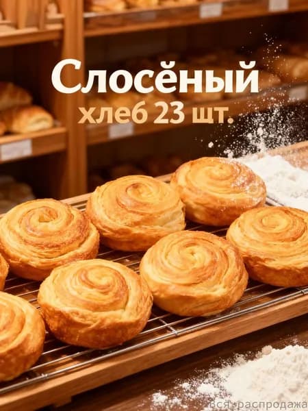 Рваный хлеб" (Слоеная булочка)23 шт. / уп.