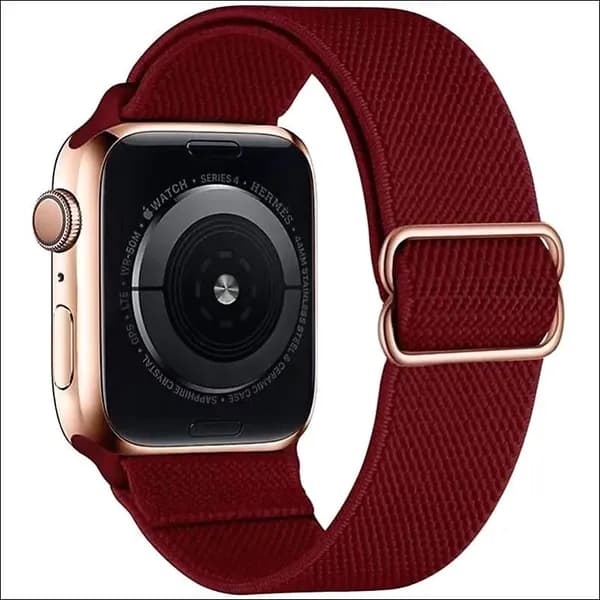 Нейлоновый ремешок для Apple Watch 38-40-41 mm / Нейлоновый браслет для умных смарт часов Apple Watch Series 1-7 и Эпл Вотч SE / Бордовый