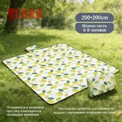 Складной галечный коврик для пляжа и пикника, дорожный, водонепроницаемый, с откидной спинкой, 2*2 метра, flying lea