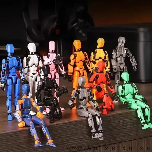 Набор из 3 предметов (желтый, черный, оранжевый) Lucky Titan T13 3D-печатная многошарнирная подвижная кукла-робот с магнитом и подставкой