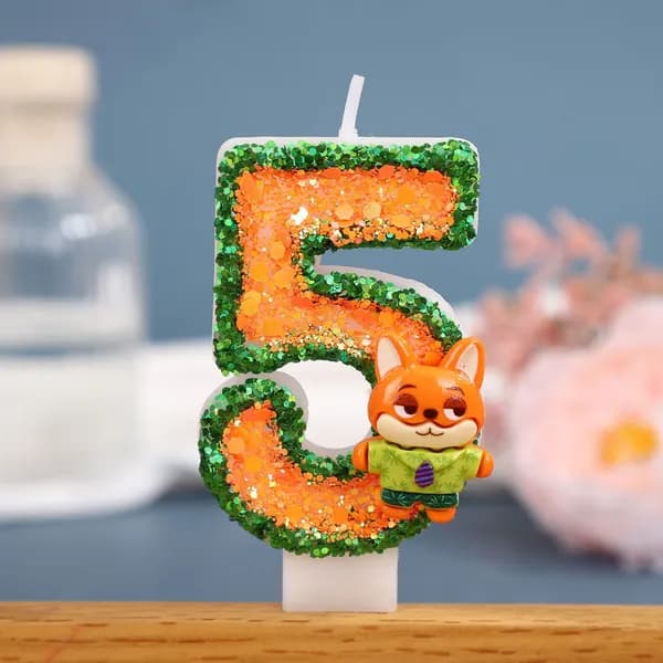 Свечи поминальные цифра 5 "Без отдушки", 7.5 см х 4 см, 1 шт