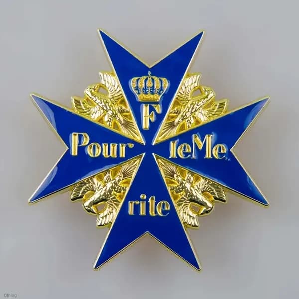 Знак "Pour le Mrite" (Голубой Макс) 1914-18. Имперская Германия. Ретро военная булавка на пиджак.