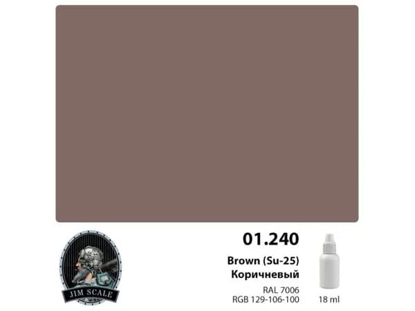 Акриловая краска Jim Scale Коричневый Brown (Su-25), 18 мл