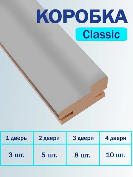 Коробка дверная телескоп Classic светло-серая
