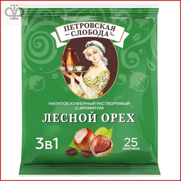 Кофейный напиток Петровская Слобода, 3 в 1, лесной орех, 25 шт