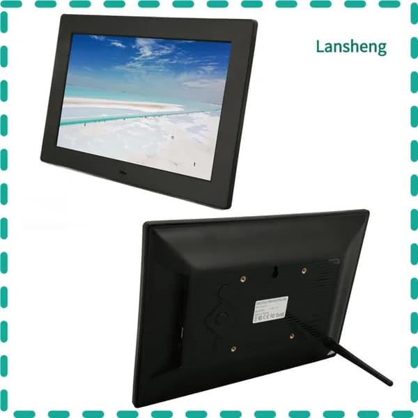 10 Inch Digital Photo Frame, Яркие цвета и высокая четкость изображения, для семейных мероприятий и просмотра Черный американский стандарт