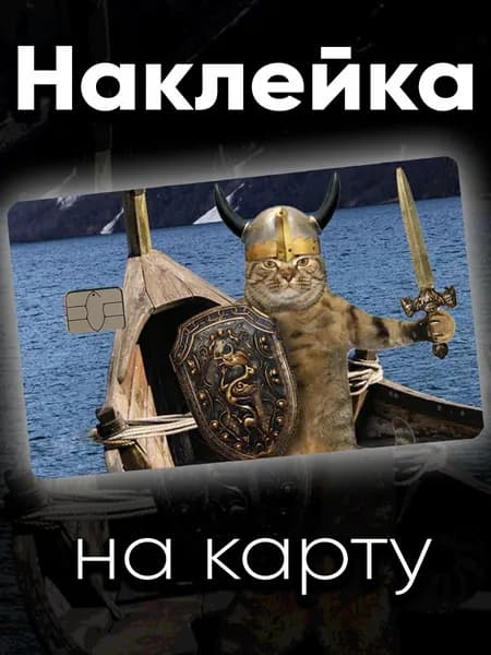 Наклейка на карту Кот викинг