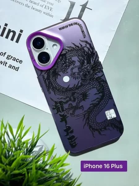 Чехол на iPhone 16 Plus с принтом Дракон
