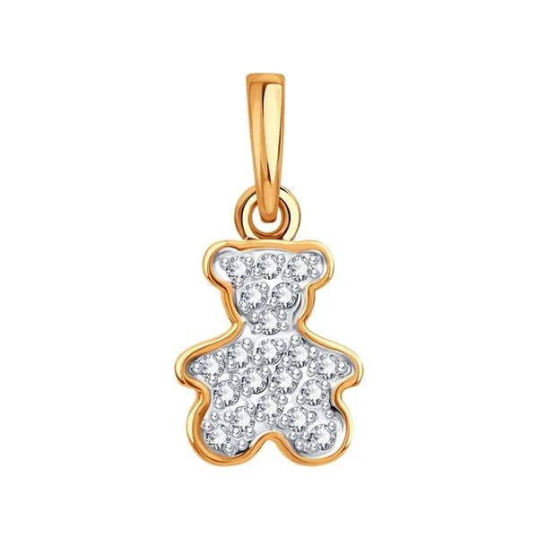 Золотая подвеска DIAMANT-ONLINE с фианитом 585 пробы