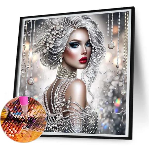 Частичная алмазная картина женщина персонаж 30x30 см из смолы