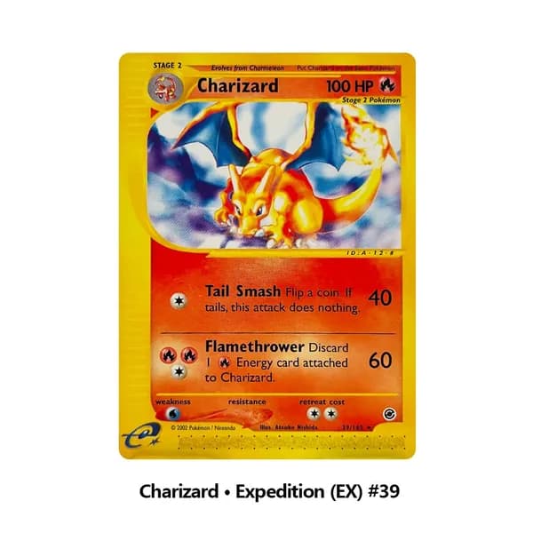 Портативные карты PKM X Настройка и прокси высококачественной Charizard Expedition (EX) #39