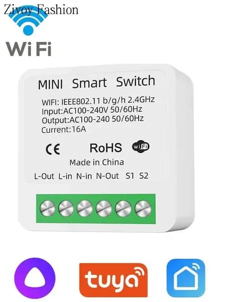 Умное Wi-Fi реле, Алисой, Smart Life, Wireless Relay 16A