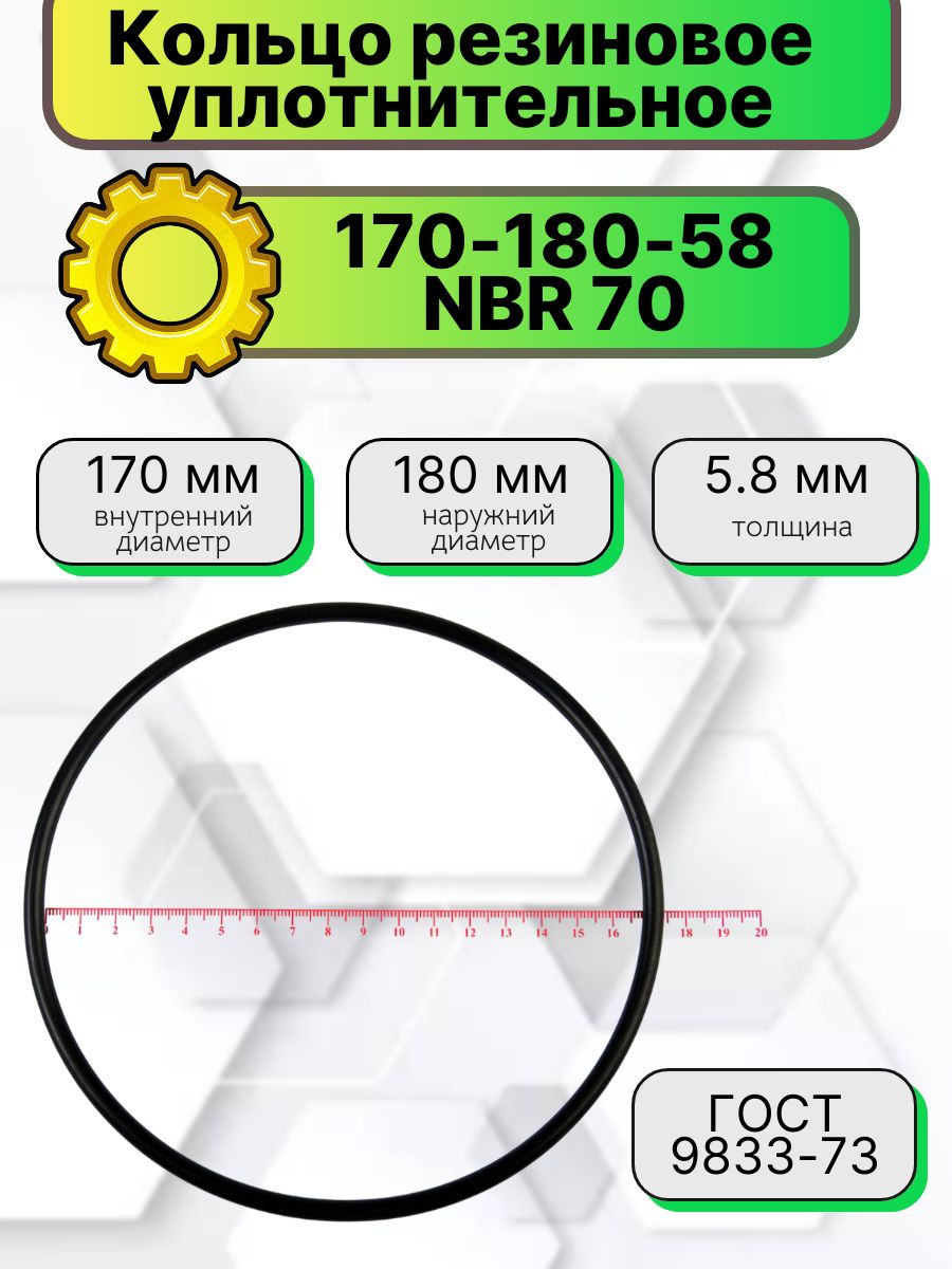 Кольцо резиновое уплотнительное 170-180-58 NBR70 HIMPT
