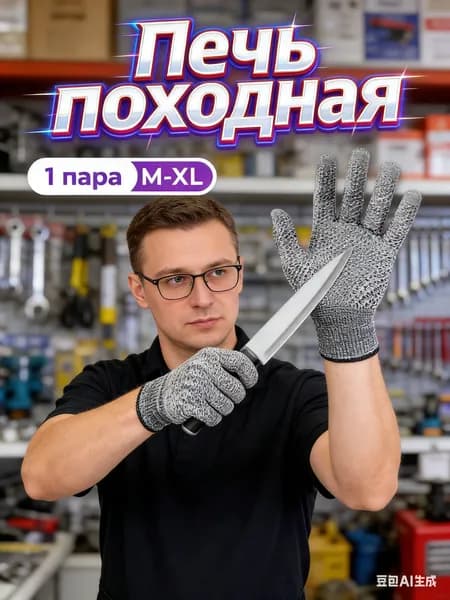 Перчатки защитные от порезов, многоцелевые рабочие перчатки для кухни и производства, комплект 2 пары
