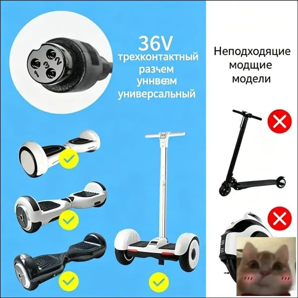 Зарядное устройство для гироскутера 42V/2A (Универсальное)-скидк