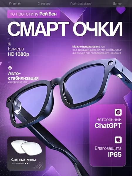 Очки с камерой Smart Glasses Ai/Смарт-очки