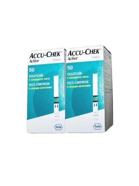 Тест-полоски Акку-Чек Актив (Accu-Chek Active) 100 штук, (2 упаковки по 50 полосок) срок годности до 11.2026