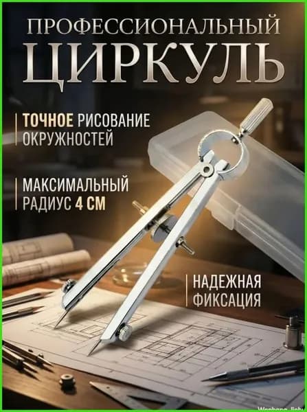 Круговой компас с фиксированным расстоянием, для использования учащимися начальной и средней школы и строительными рабочими, 1 шт.