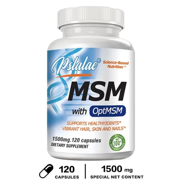 Биологически активная добавка Pslalae MSM (метилсульфонилметан) - поддерживает здоровье суставов и способствует здоровью волос, кожи и ногтей.