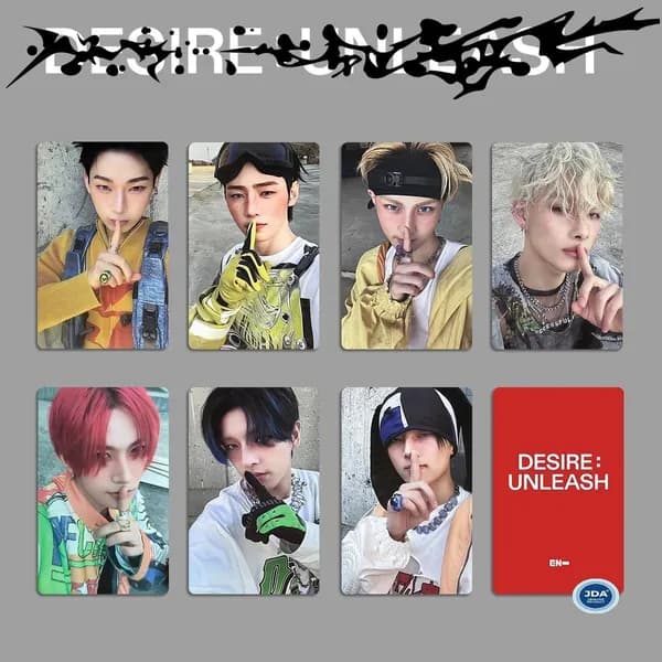 Коллекционные карточки ENHYPEN DESIRE UNLEASH, 7 шт, 5.4x8.6 см, K-pop фотокарты