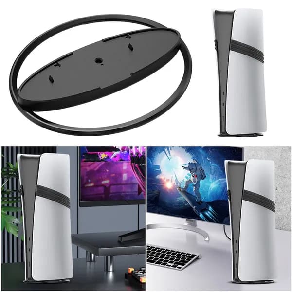 Вертикальная подставка для PS5 универсальная, металлическое круглое основание, совместимость с PS5 Slim и PS5 Pro