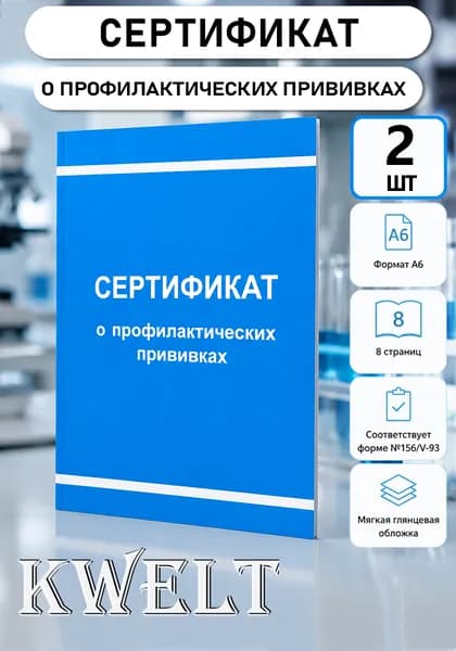 Kwelt Сертификат прививок A6, 2 шт., листов: 4
