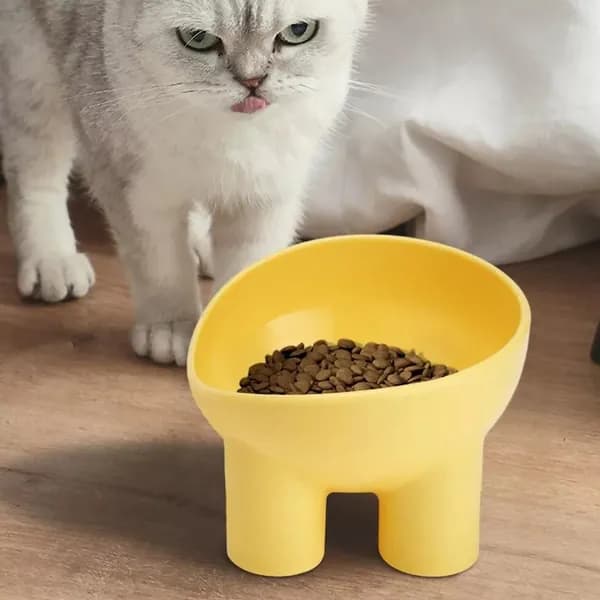 Нескользящая миска для кошек, поилка для домашних животных Желтый