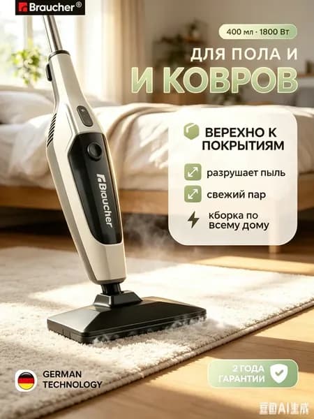 Паровая швабра и пароочиститель с насадками мощная для дома