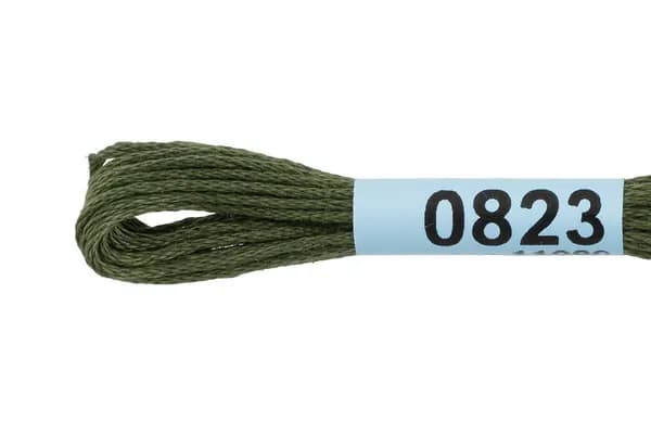 Мулине GAMMA нитки для вышивания 4 шт. по 8 м., 0823 темное хаки