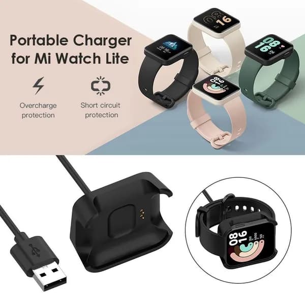 Зарядное устройство для часов Mi Watch Lite и Redmi Watch, чёрное, длина кабеля 100 см