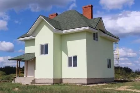 153,5 м2 - Проект дома для ипотеки и строительства 15-0048 (12,0*12,3 м, газобетонный блок 500 мм, декоративная штукатурка)